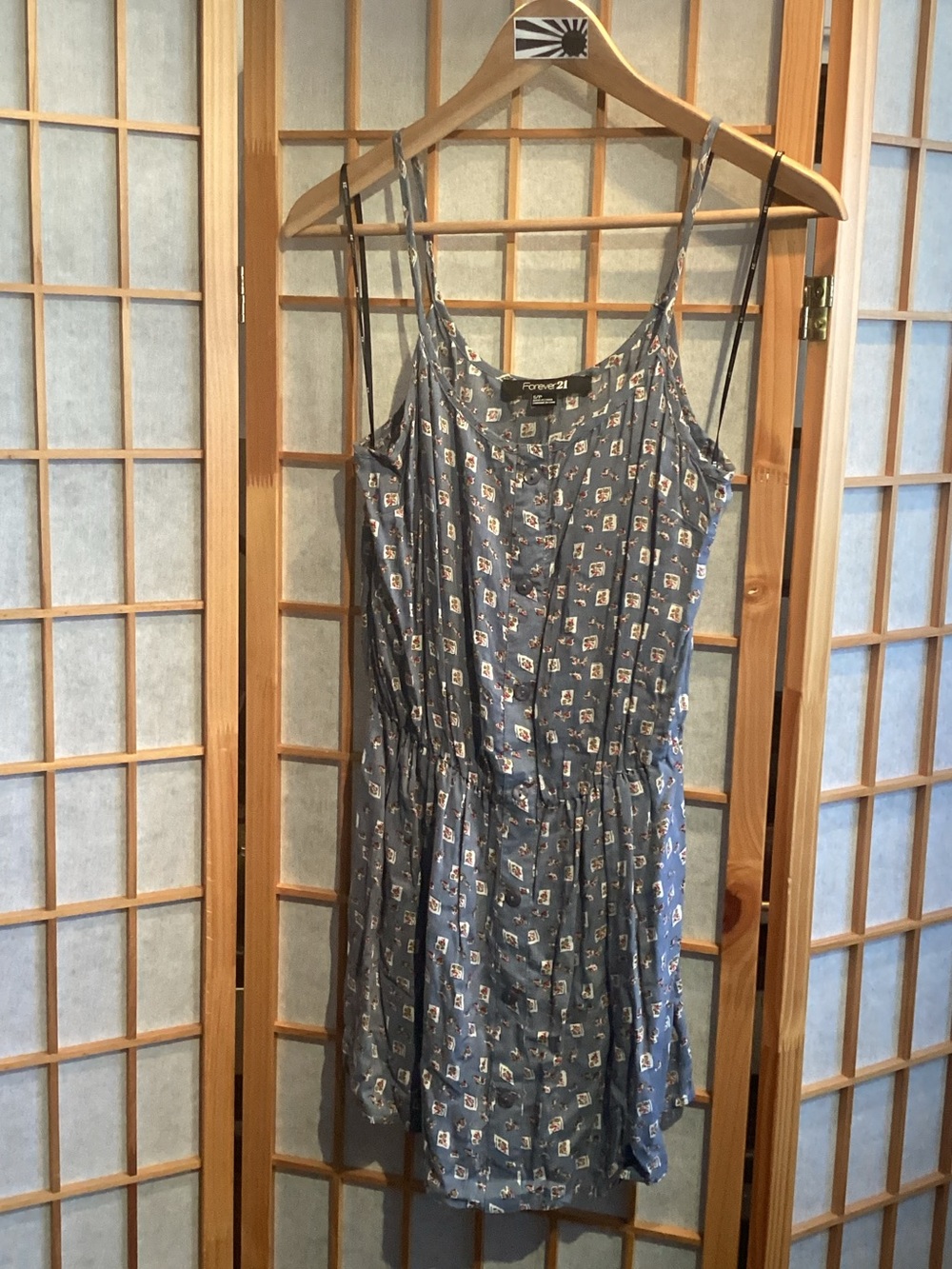 Vintage Forever 21 Ditsy Floral Print Button-Front Romper Women's Size Small